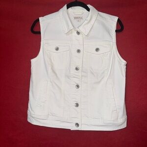 Merona White Denim Vest